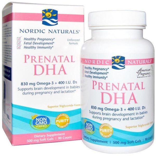

Рыбий жир для беременных Prenatal DHA Nordic Naturals 500 мг 90 капсул (NN002)
