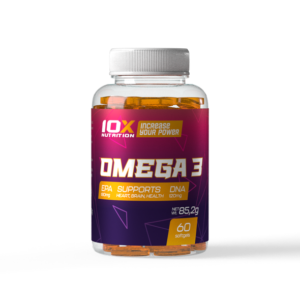 

Рыбий жир Omega 3 10X Nutrition EPA 180 мг 60 капсул (TNX017)