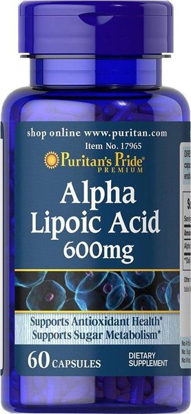 

Альфа-липоевая кислота Alpha Lipoic Acid Puritan's Pride 600 мг 60 капсул (PP018)