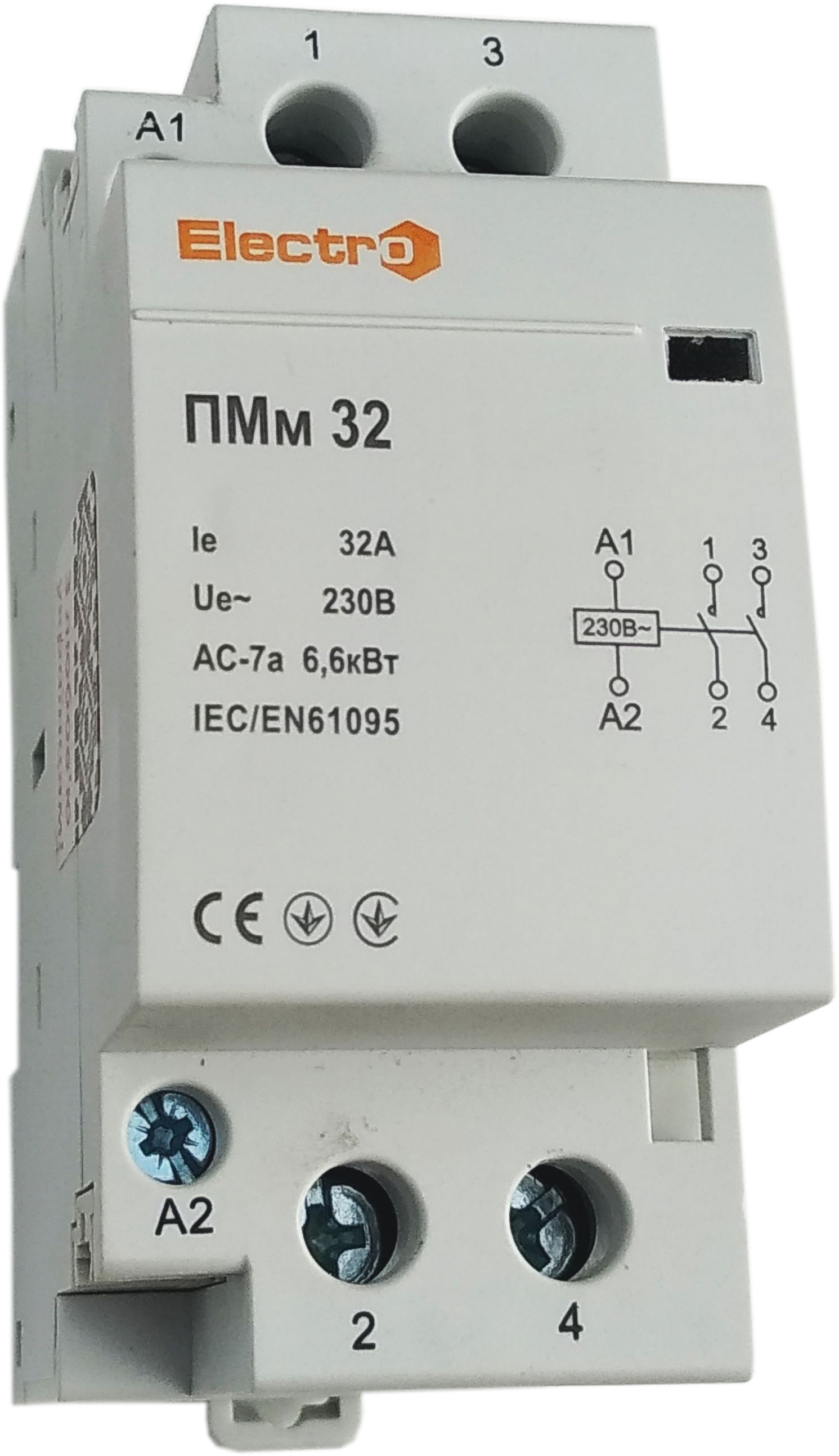 

Модульний контактор ElectrO ПМм 2 полюси 32A 2NO 230В