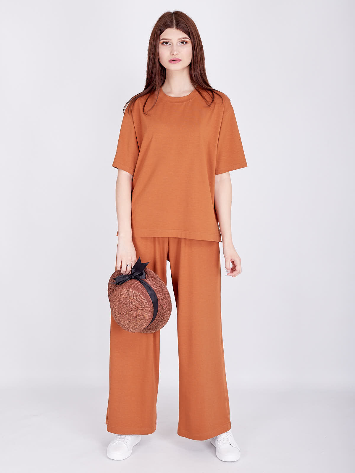 

Брюки женские Fromus широкие модал M(44) Терракотовый 2458-42