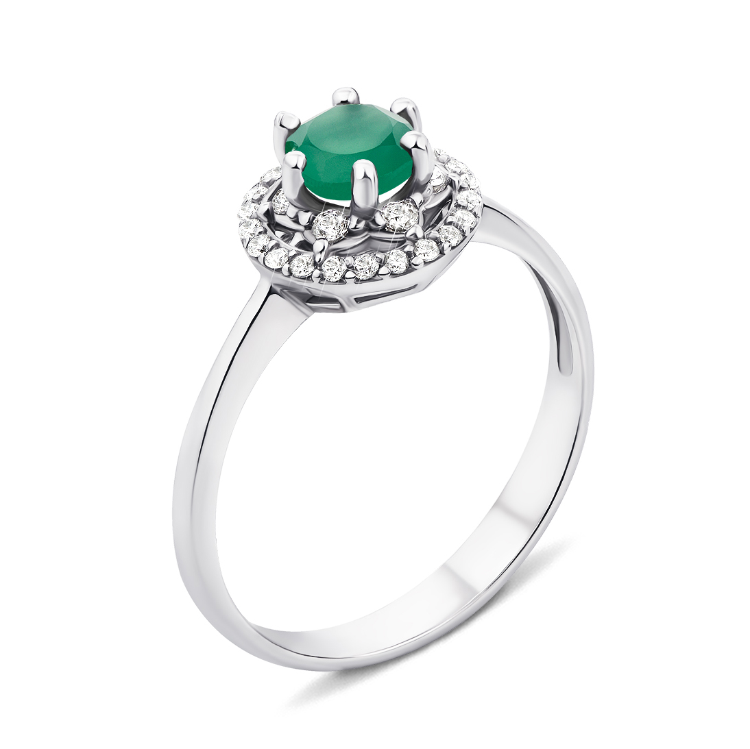 

Серебряное кольцо с агатом и фианитами 000133183 18 размера