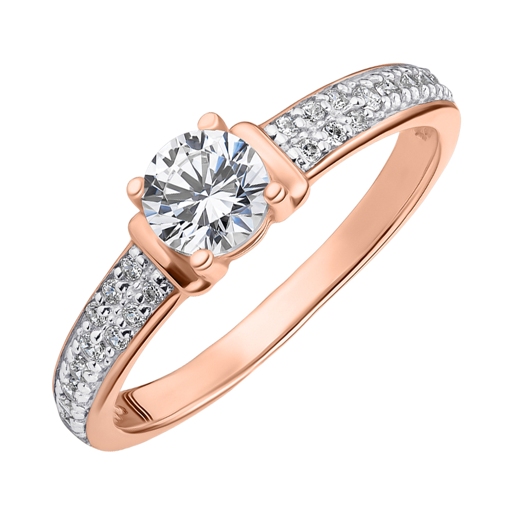 

Кольцо из красного золота с цирконием Swarovski 000147833 18 размера