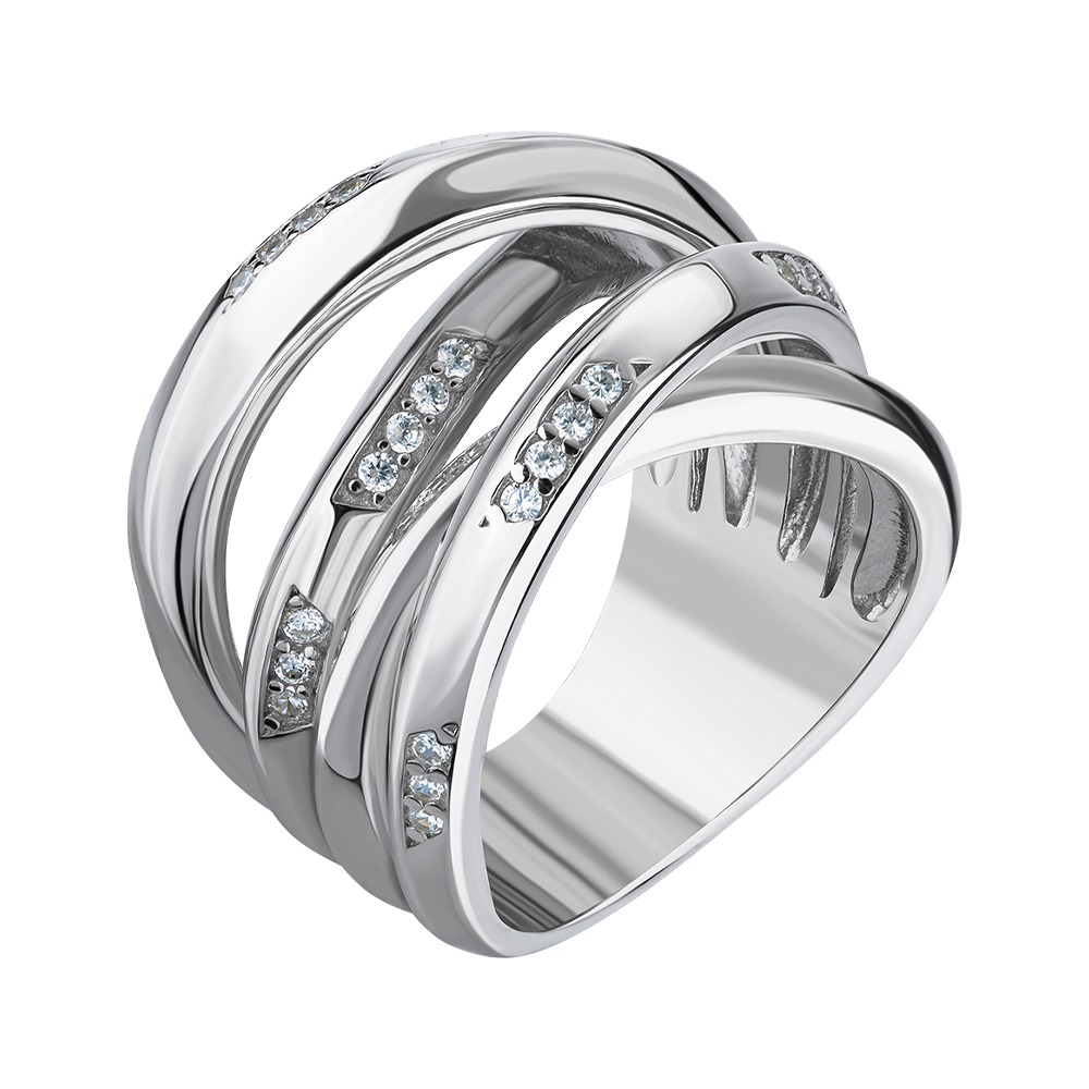 

Серебряное кольцо с фианитами 000147219 16.5 размера