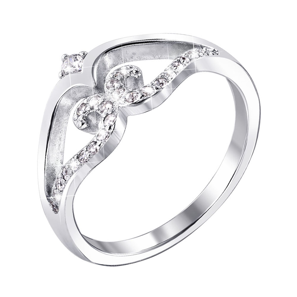 

Серебряное кольцо с фианитами 000140013 17.5 размера