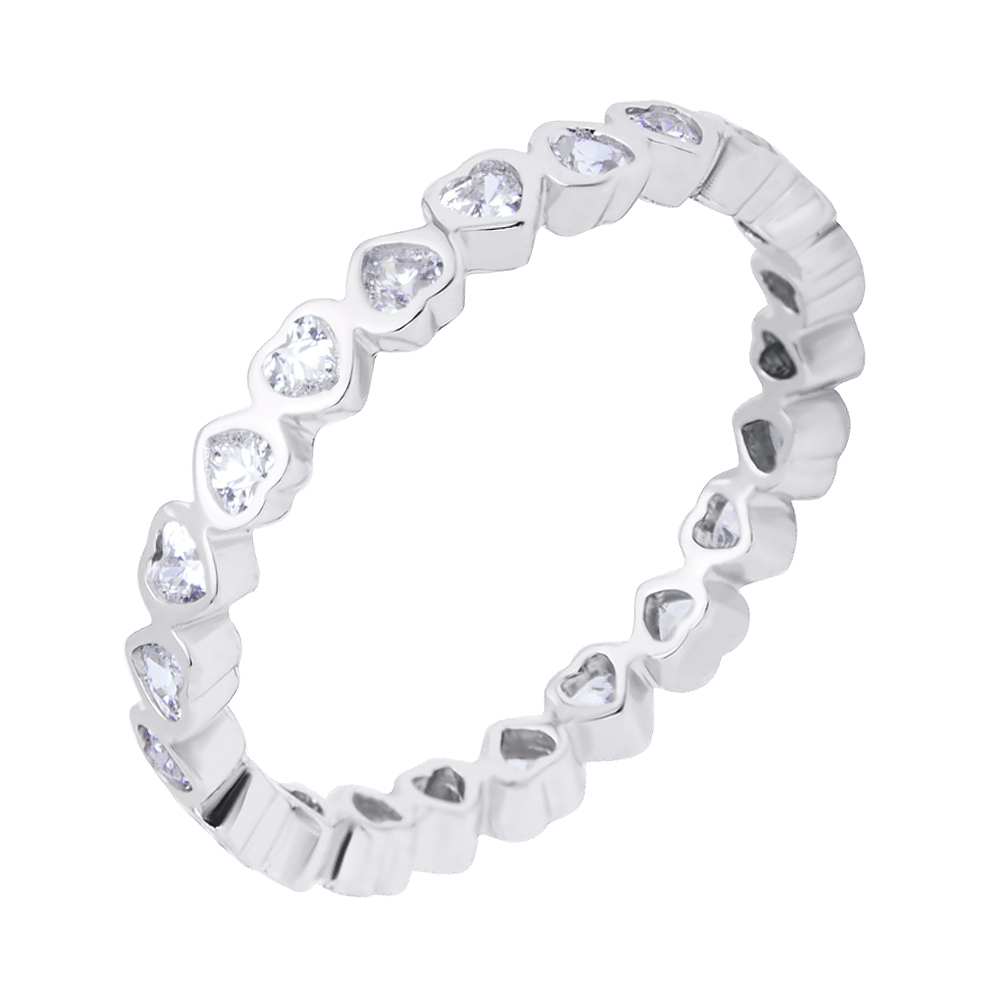 

Серебряное кольцо с фианитами 000116365 17.5 размера