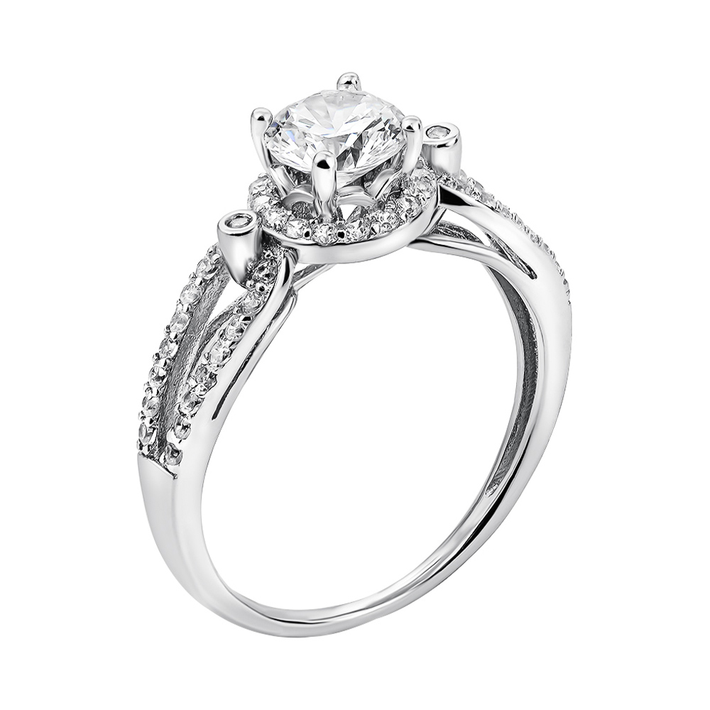 

Серебряное кольцо с фианитами 000136927 16.5 размера