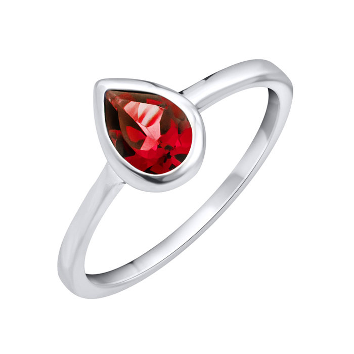 

Серебряное кольцо с завальцованным гранатом 000123342 18.5 размера
