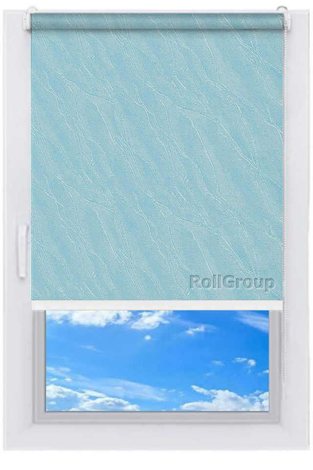 

Ролета тканевая Roll Group Вода 125х165 Голубой 1840