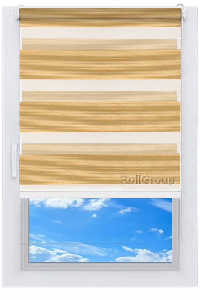

Ролета тканевая Roll Group День-ночь 105х165 Бежевый 201