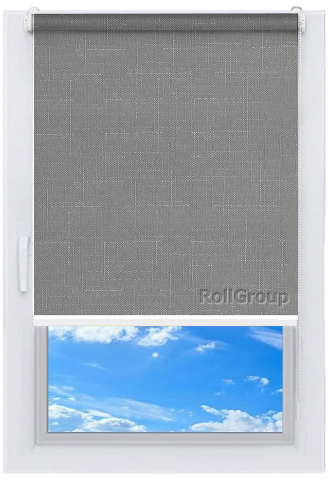 

Ролета тканевая Roll Group Лен 140х165 Серый 7436