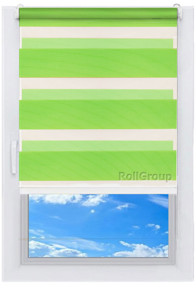 

Ролета тканевая Roll Group День-ночь 150х165 Зеленый 207