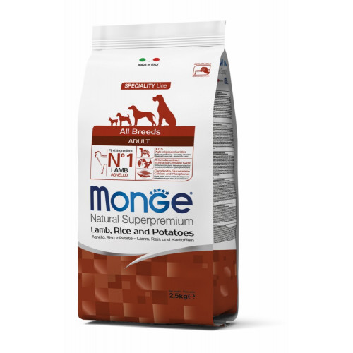 

Сухой корм MONGE DOG All breeds Adult ягненок с рисом 2,5 кг