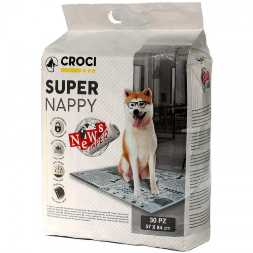 

Пеленки Croci Super Nappy для собак, принт газета, 84×57 см, 30 шт