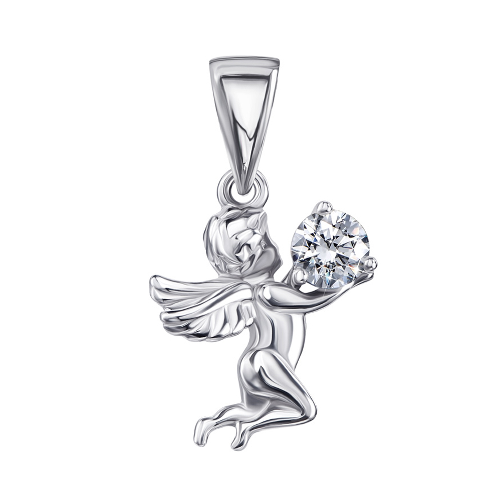 

Серебряный кулон с белым цирконием Swarovski 000103086