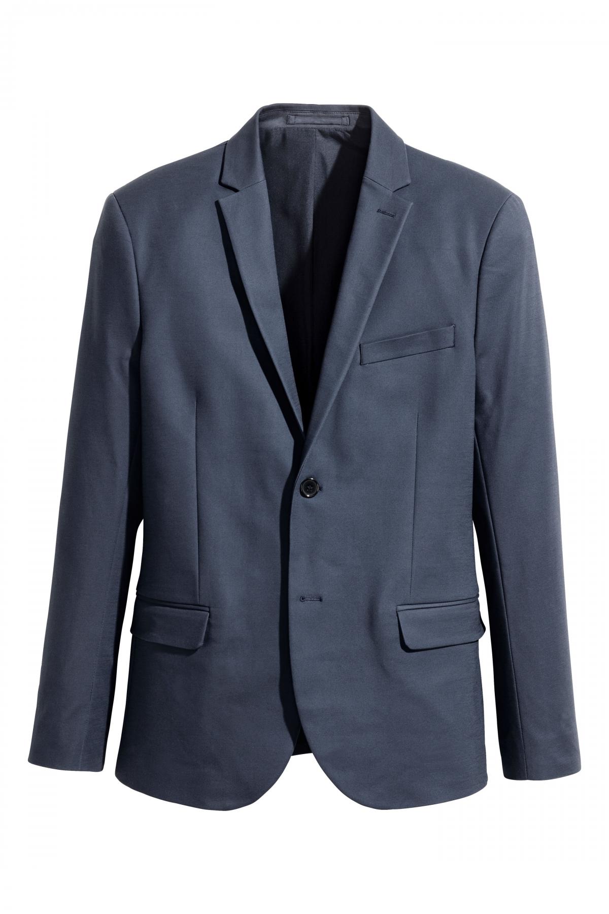 

Хлопковый пиджак Slim fit H&M 48 Синий