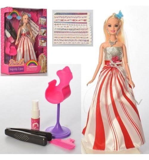 

Кукла A-Toys 68277 Шарнирная, длинные волосы, Расческа, украшения для волос, Стул, 25,5-33,5-7 см