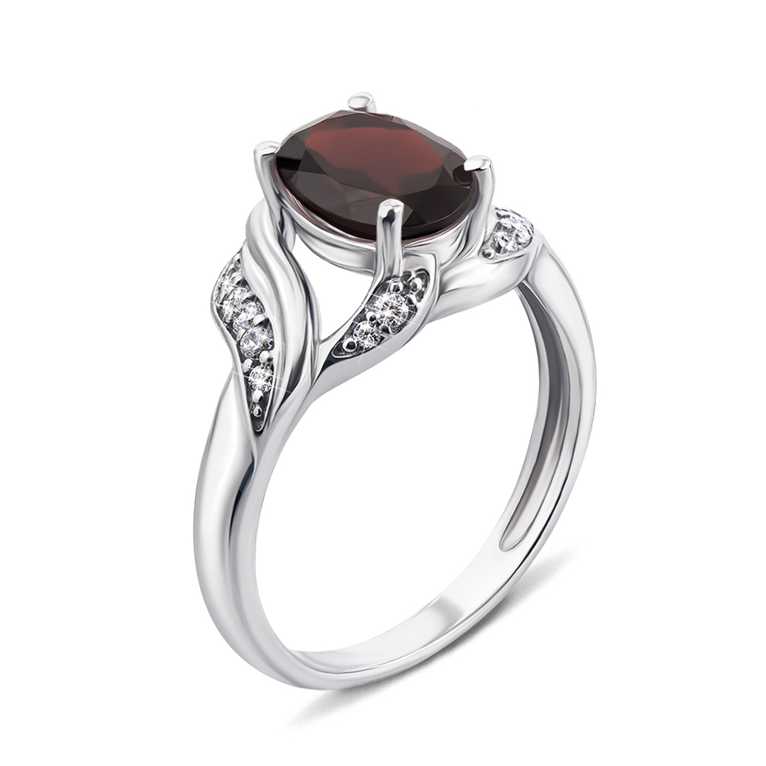 

Серебряное кольцо с гранатом и фианитами 000134446 16 размера