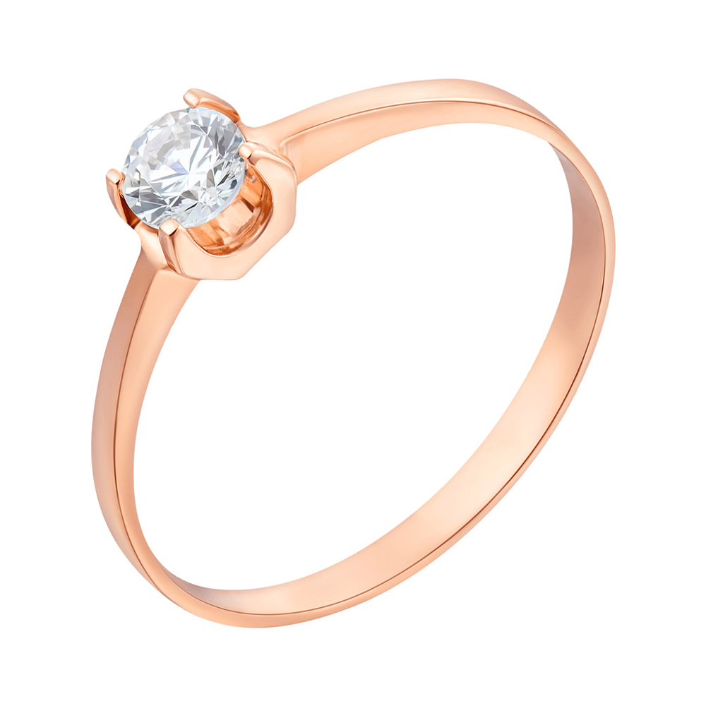 

Золотое помолвочное кольцо с фианитом S Zirconia 000070990 17 размера