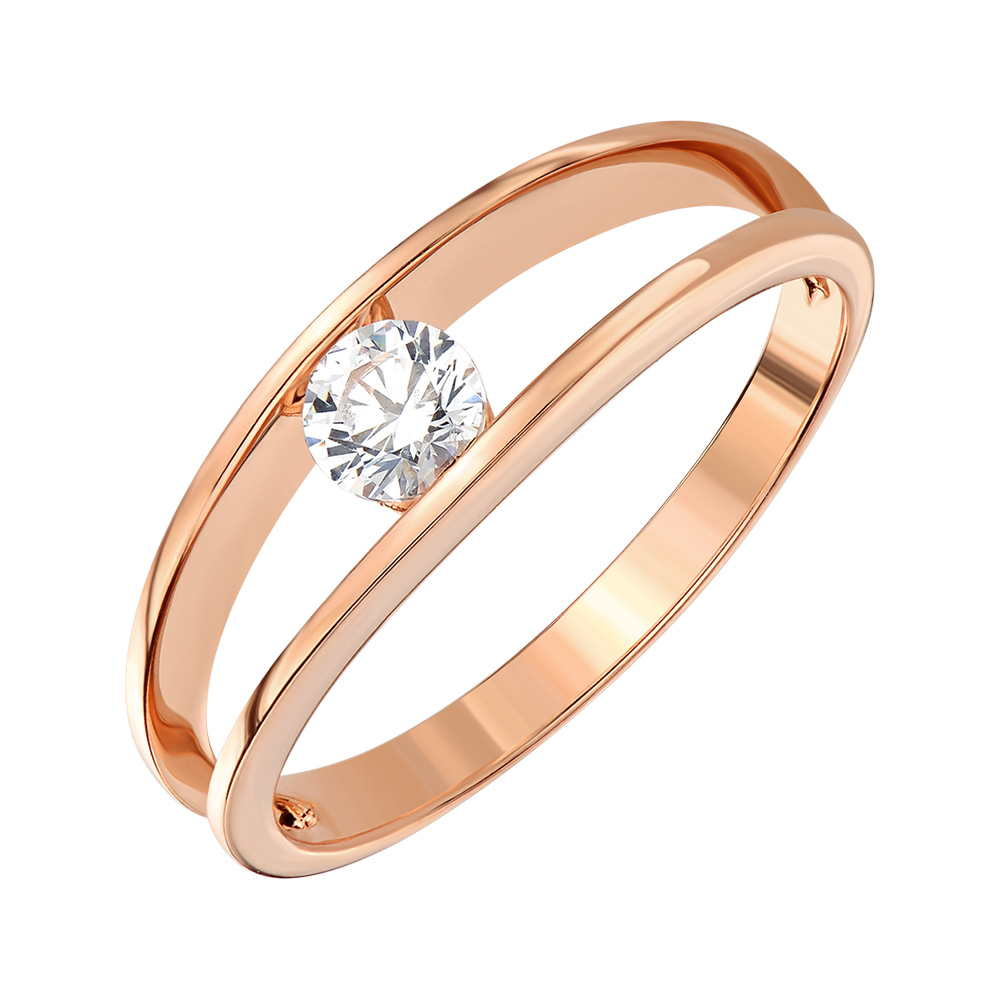 

Кольцо из красного золота с цирконием Swarovski 000146043 17.5 размера