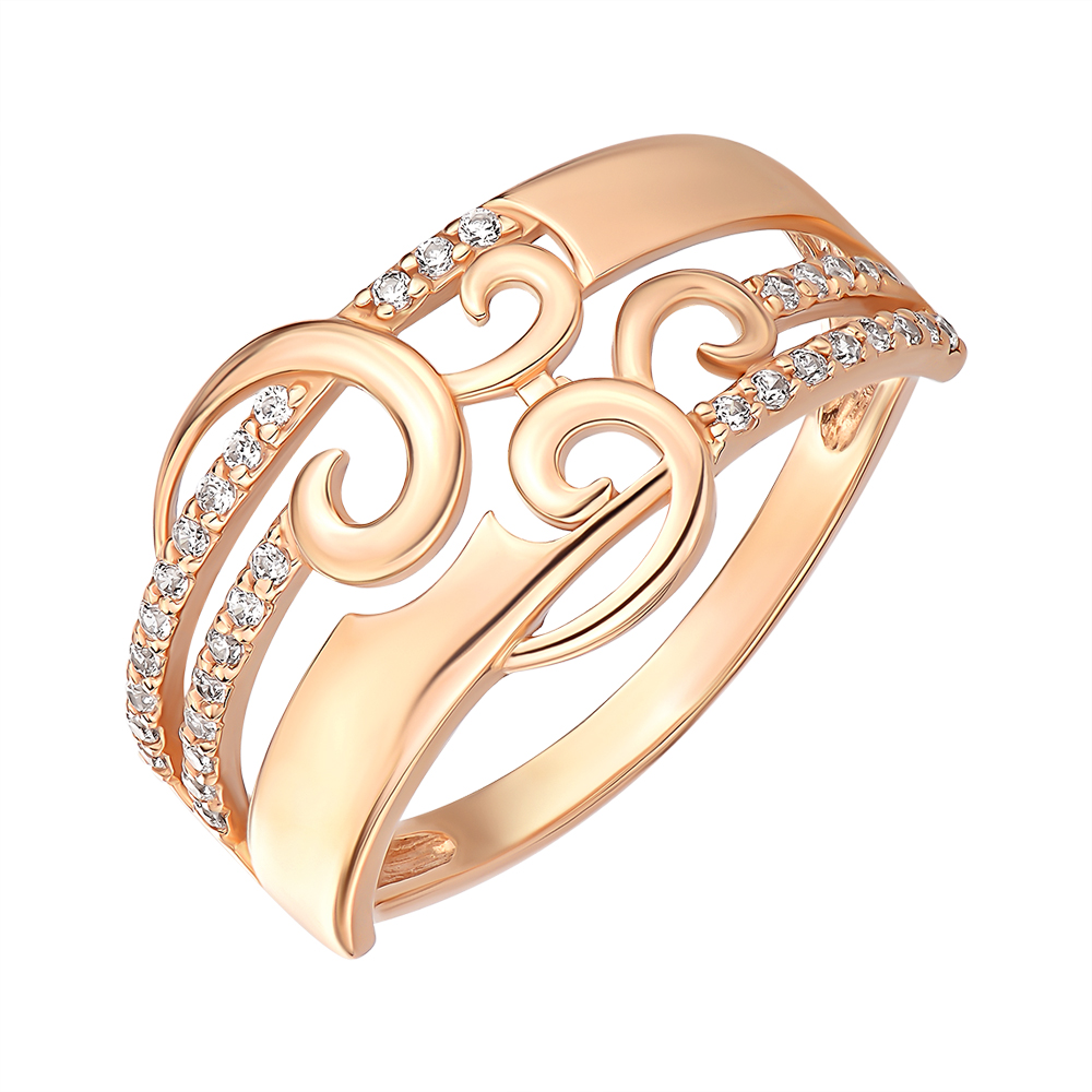 

Кольцо из красного золота с цирконием 000146037 18 размера