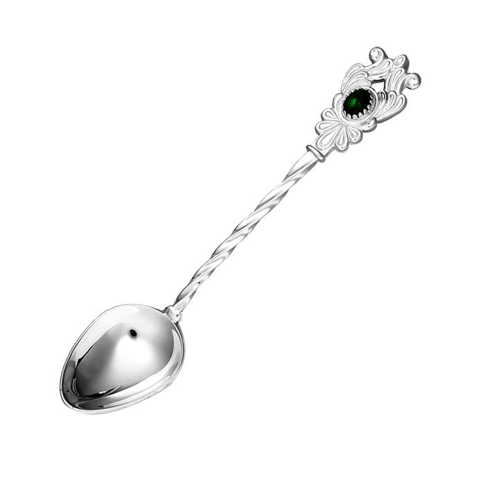 

Серебряная чайная ложка Александрия с малахитом 000043584
