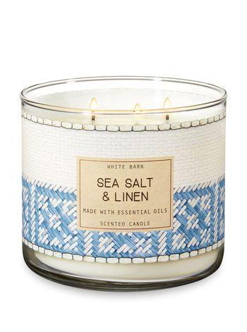 

Свеча ароматизированная Bath and Body Works Sea Salt and Linen Scented Candle 411 г