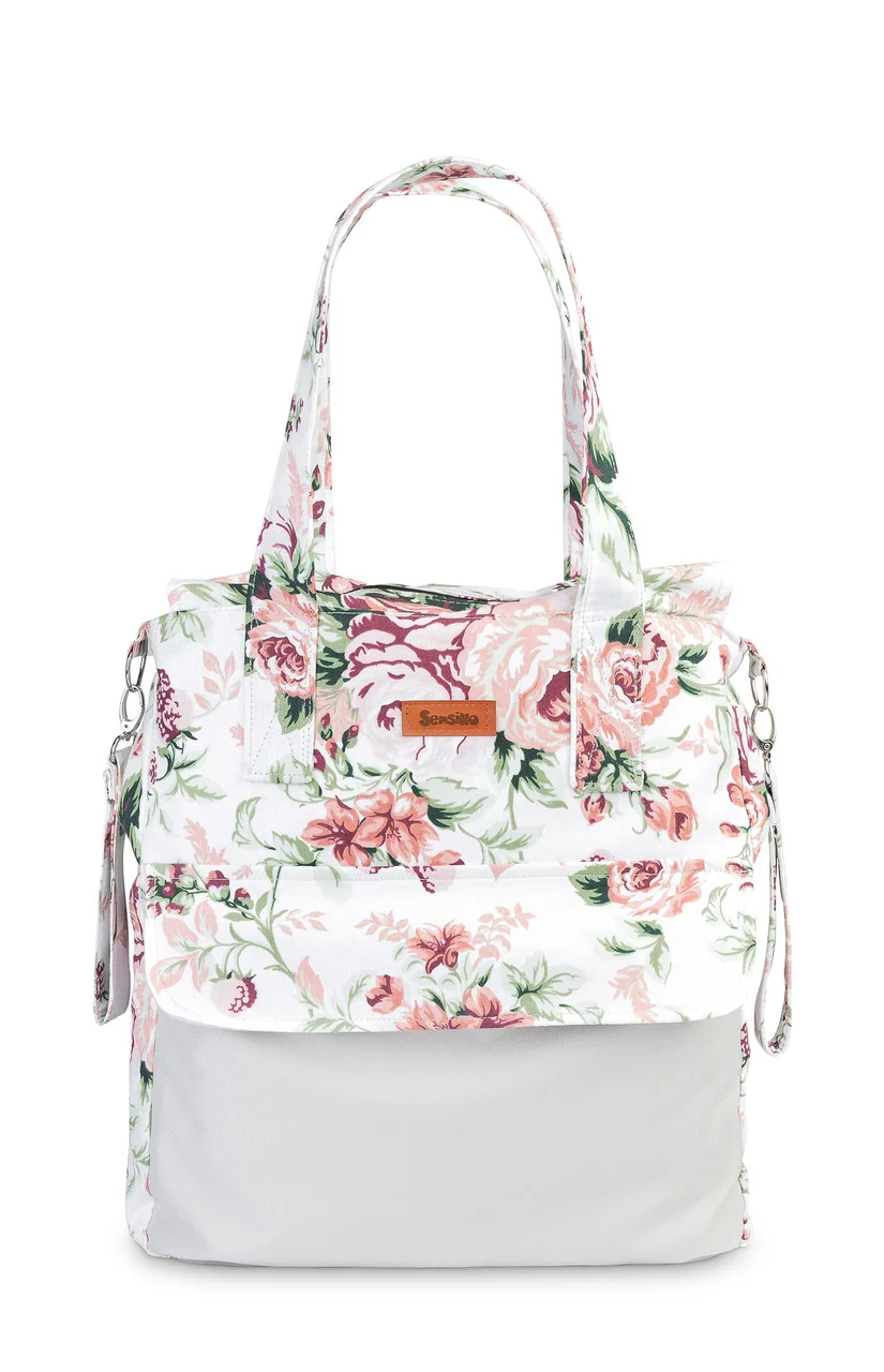 

Сумка для коляски Sensillo Mama Bag с креплением для коляски 45 х 40 х 15 см Серый с цветочным принтом