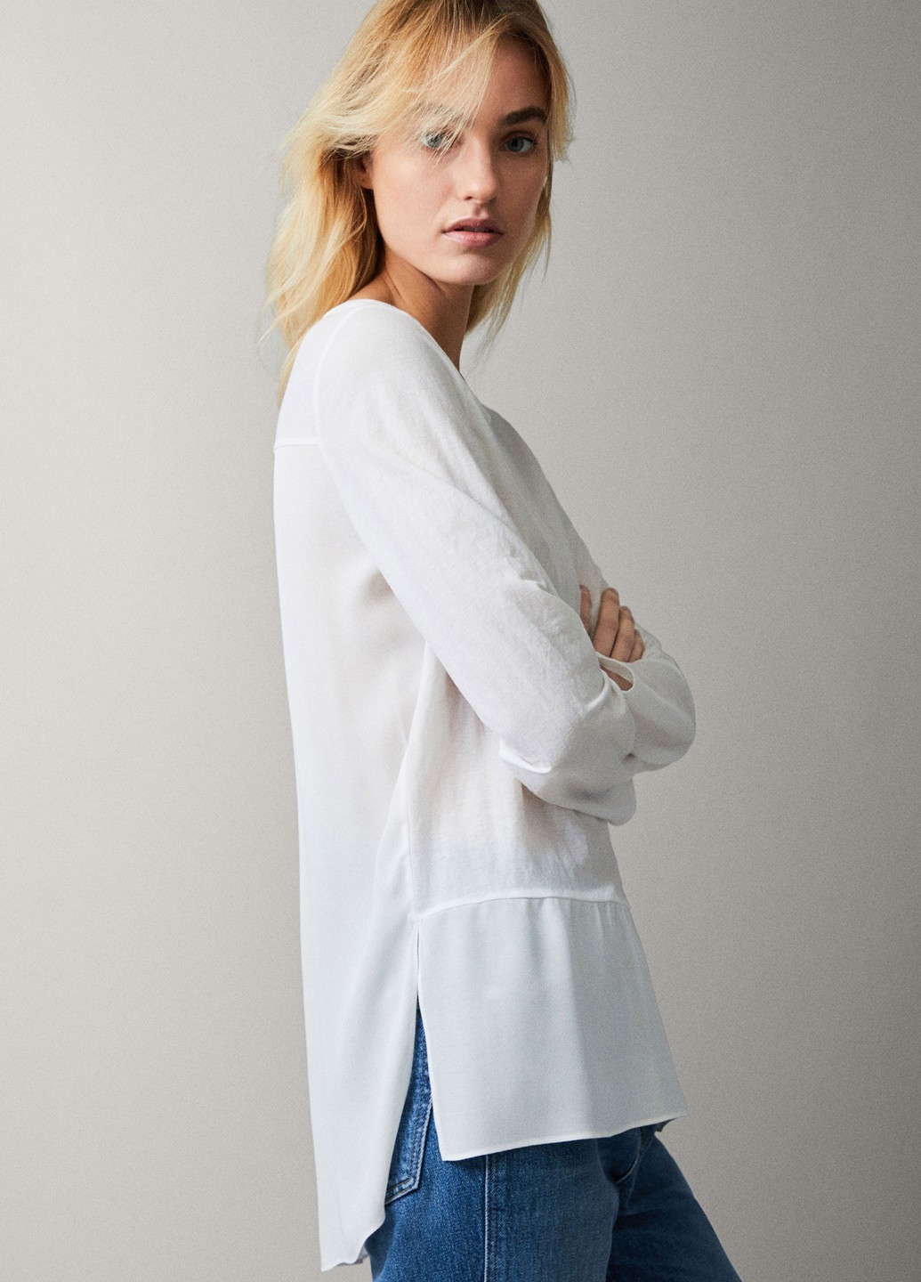 

Блуза Massimo Dutti повсякденна XS білий 1220.6820.655.251