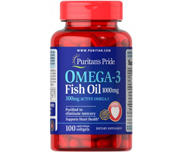 

Омега 3 Puritan's Pride Omega-3 Fish Oil 1000 mg 100 капсул (151035)