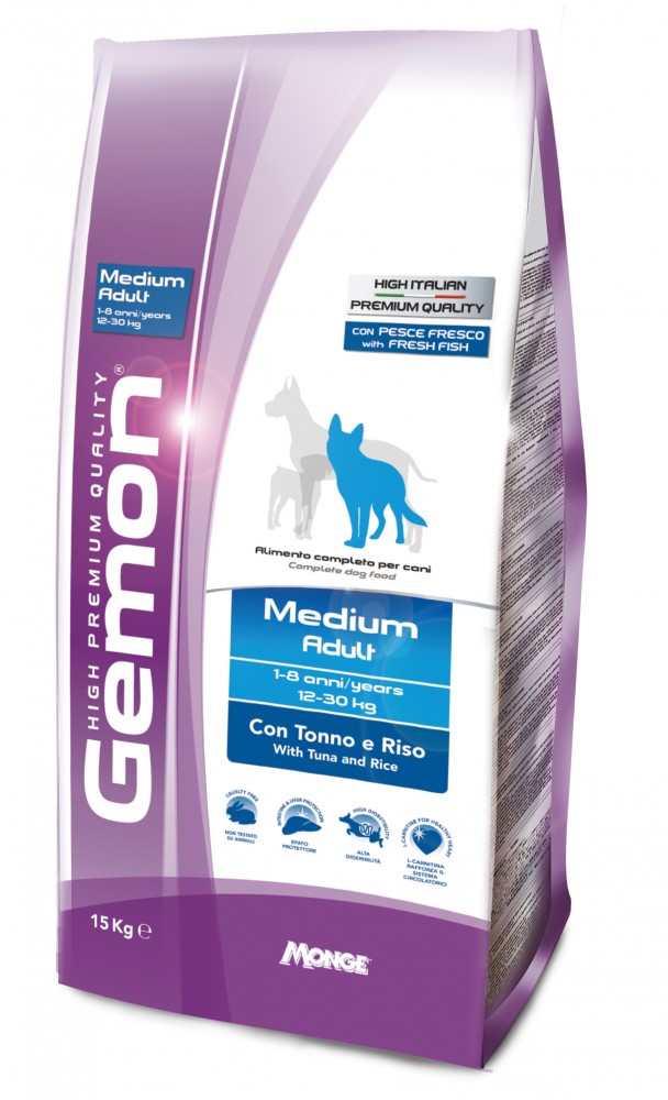 

Корм Gemon Dog Medium Adult тунец с рисом 15 кг (70386104)
