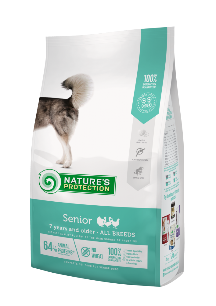 

Сухой корм для взрослых собак всех пород старше 7 лет Nature's Protection Senior All Breeds 4кг (NPS45755)