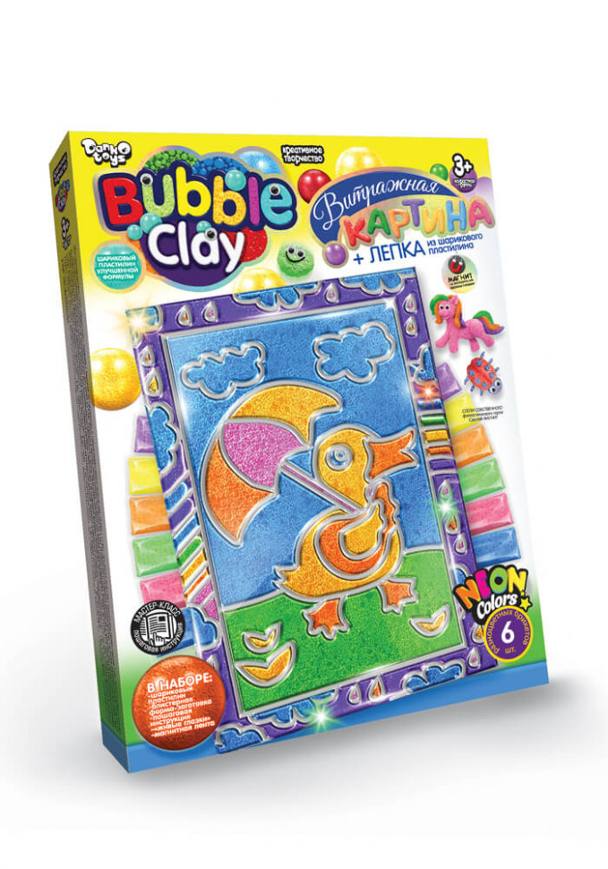 

Набор для творчества "Bubble Clay" Danko Toys детский набор витражная картина Утка