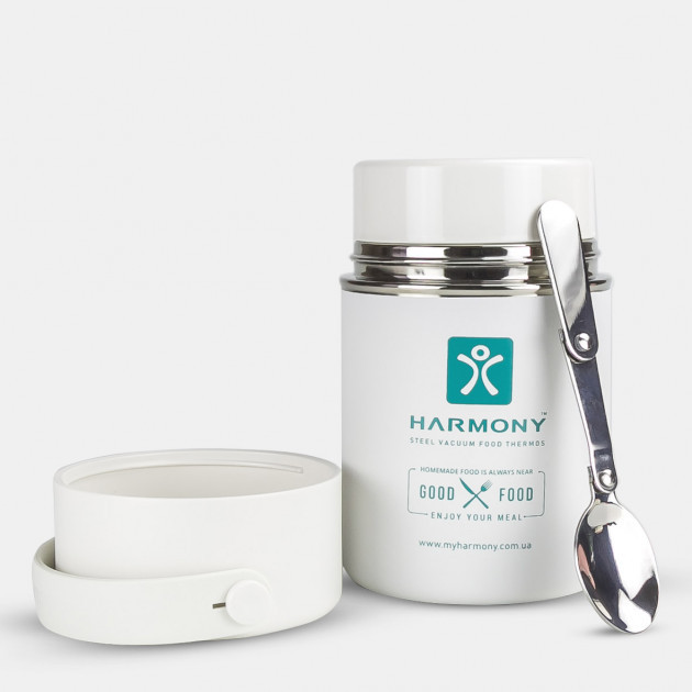 

Термос пищевой для еды с широким горлом Harmony 800 мл White