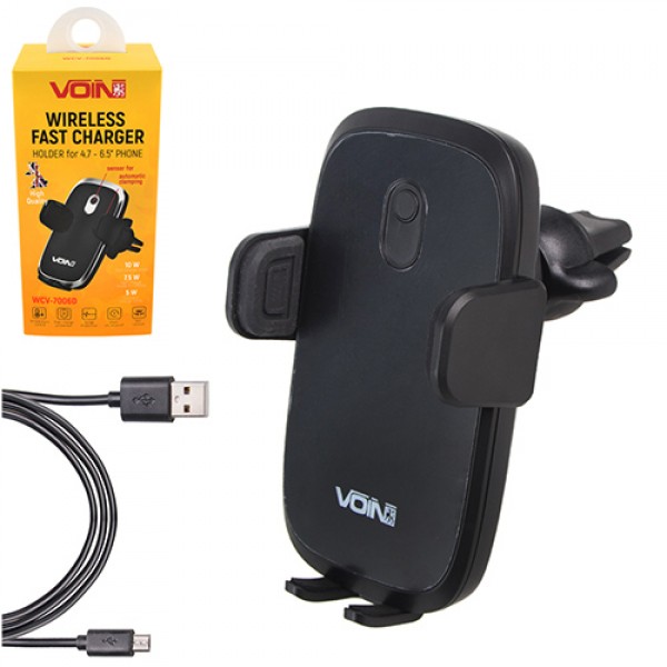 

Держатель мобильного телефона VOIN WCV-7006D с беспроводной зарядкой QC2.0 (WCV-7006D)