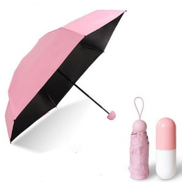 

Мини зонт в чехле капсула Capsule Umbrella Розовый