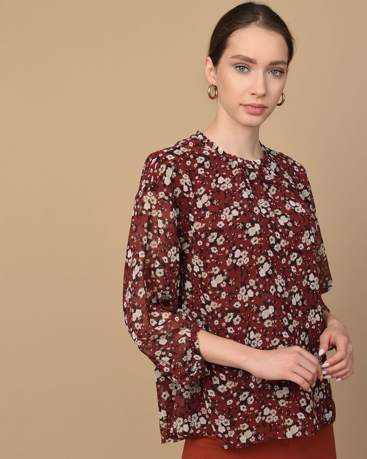 

Блузы с длинным рукавом Zara Бордовый XS 2933315158020