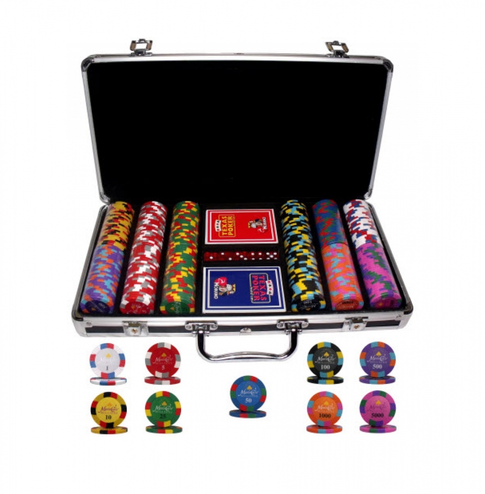 

Профессиональный набор для игры в покер Goods4u Monte Carlo Millions 300 номинальных фишек в кейсе