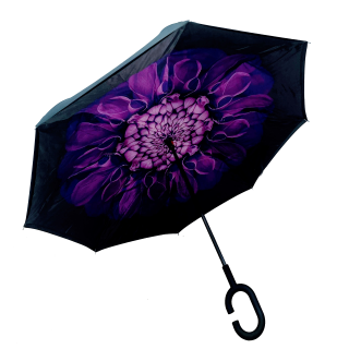 

Умный зонт наоборот Up-brella. Зонт обратного сложения - Фиолетовый цветок