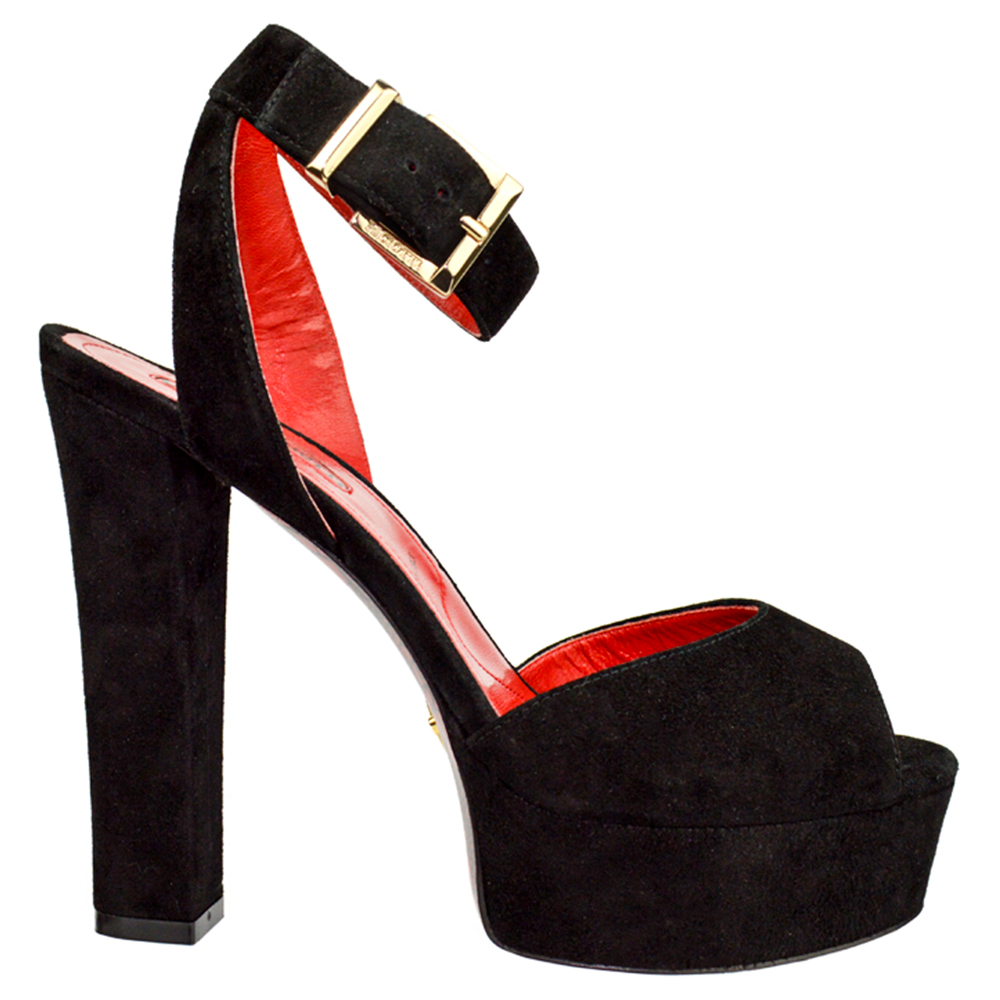 

Босоніжки Cesare Paciotti P18ZX094 36 замш підбори чорні з червоним