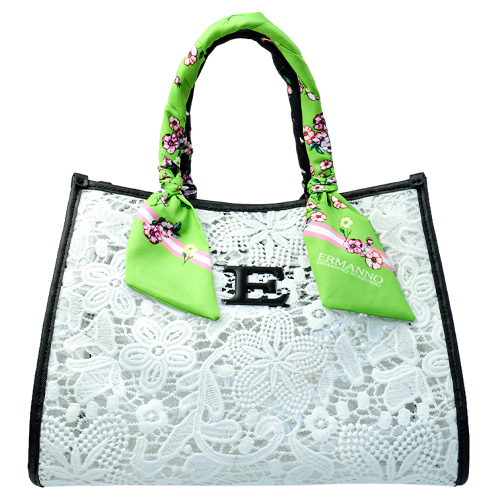 

Сумка Ermanno Scervino 12400948W1 середня ажур біла