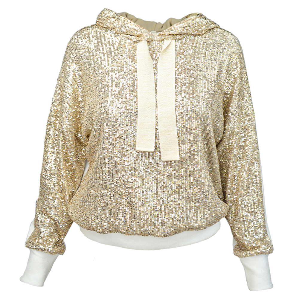 

Спортивна кофта Souvenir C26S0750k  в паєтки золотиста, Спортивна кофта Souvenir C26S0750k M в паєтки золотиста