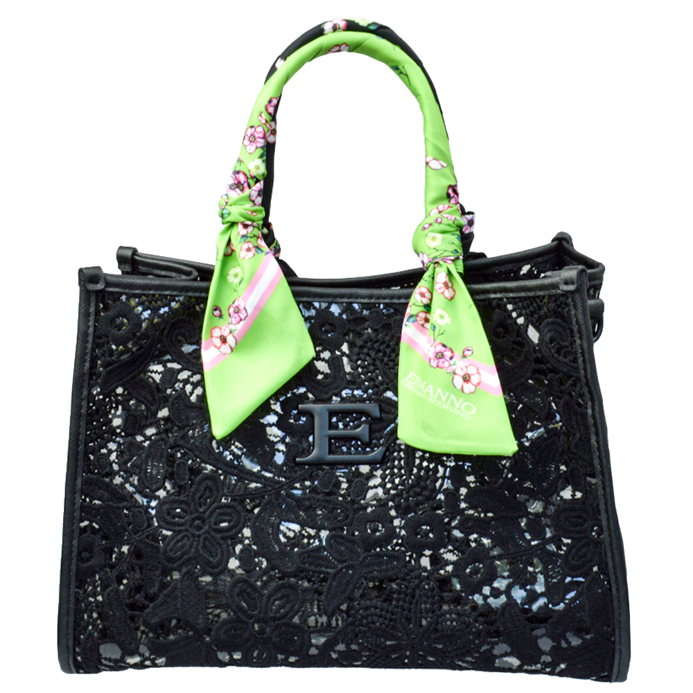 

Сумка Ermanno Scervino 12400948 середня ажур чорна