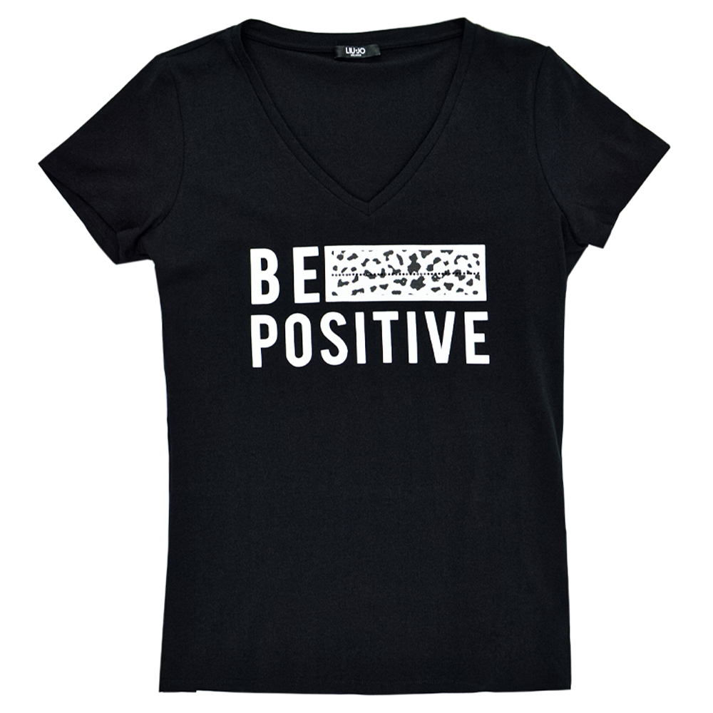 

Футболка Liu Jo Sport T69144J0088B1  принт be positive чорна, Футболка Liu Jo Sport T69144J0088B1 L принт be positive чорна