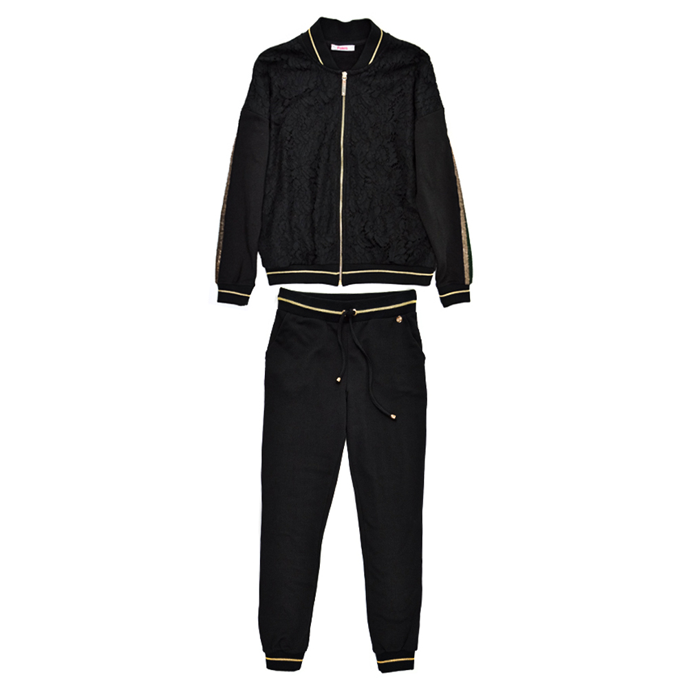

Спортивний костюм Folies Blugirl BFA1709  паєтки та гіпюр чорний, Спортивний костюм Folies Blugirl BFA1709 S паєтки та гіпюр чорний