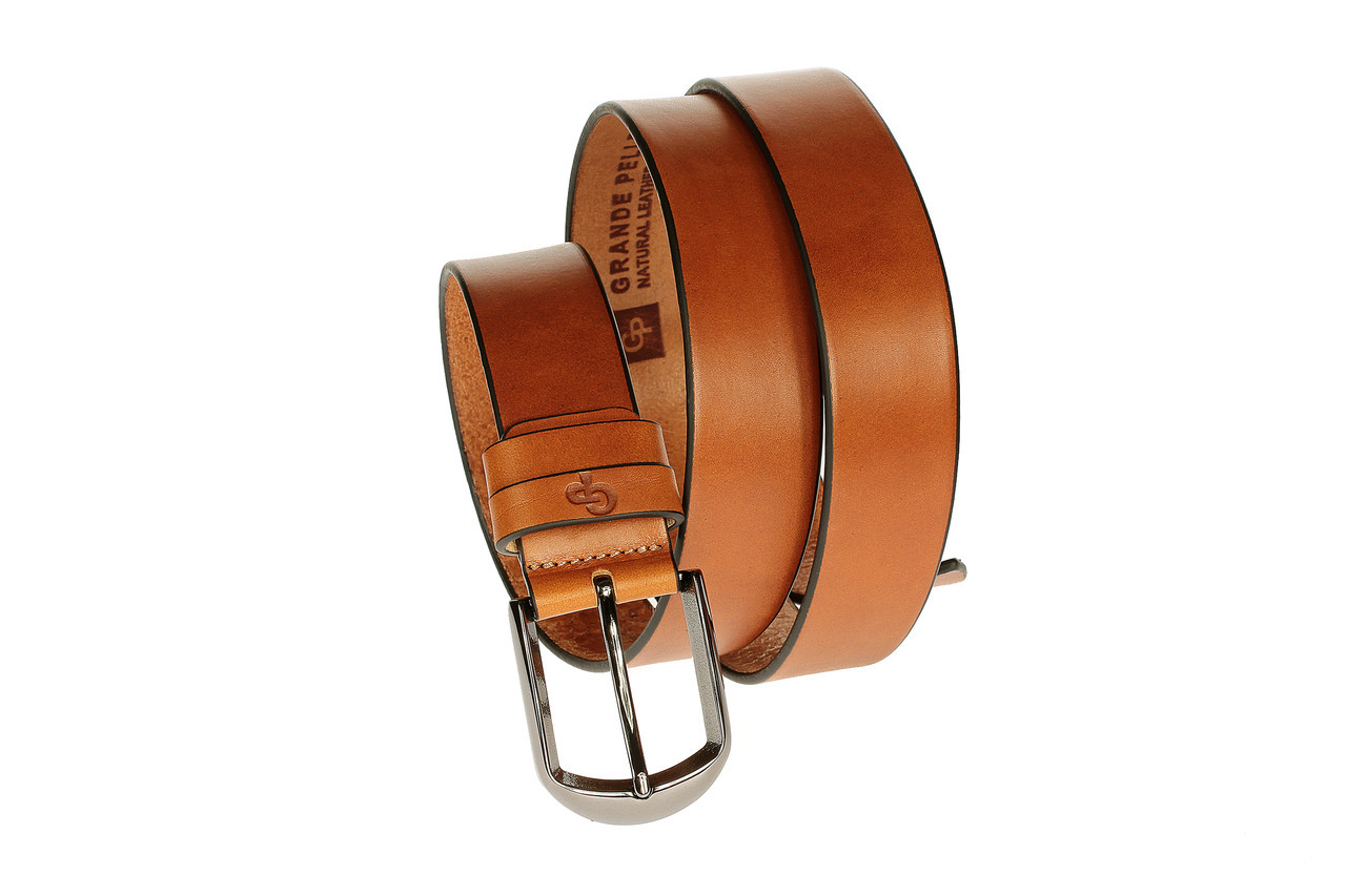 

Кожаный ремень Grande Pelle, коньяк 1085405434