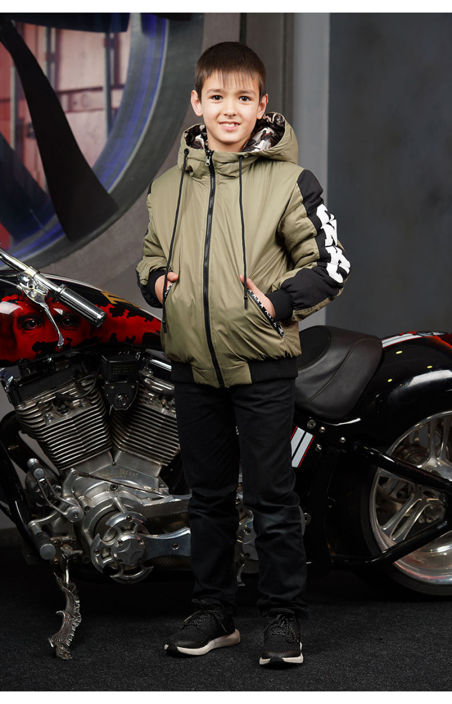 

Куртка для мальчиков Angelir Bike 152 см Оливковый