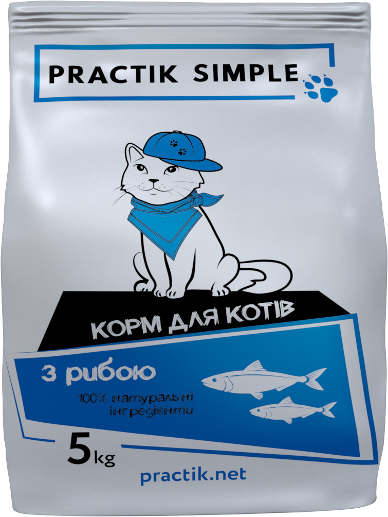 

Сухой корм для кошек Practik Simple с морской рыбой 5 кг