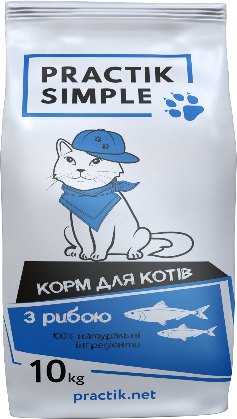 

Сухой корм для кошек Practik Simple с морской рыбой 10 кг