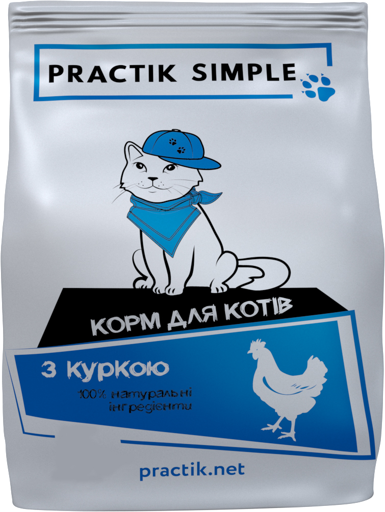 

Сухой корм для кошек Practik Simple с курицей 5 кг